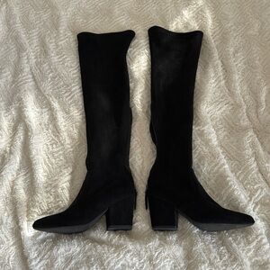 Black thigh high boots size 8
